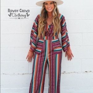 2X •Rowdy Crowd Serape Spring Jumpsuit•